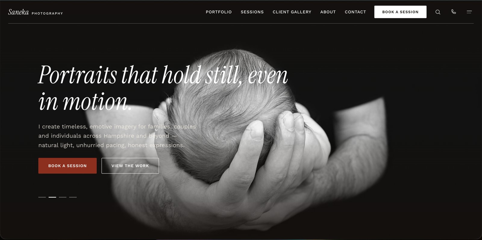 Saneka Photography homepage
